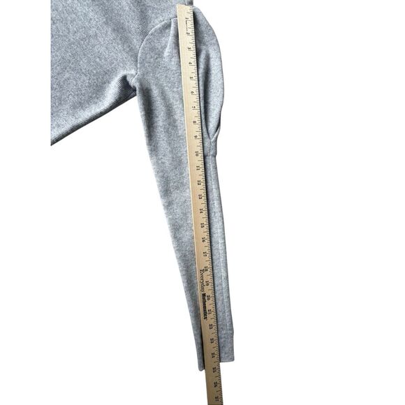 Charter Club Cashmere Full Zip Cardigan size S Zip Up Puff Sleeve Gray - Picture 7 of 10